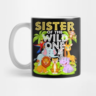 Sister Of The Wild One 1St Birthday Zoo Animal Safari Jungle Mug